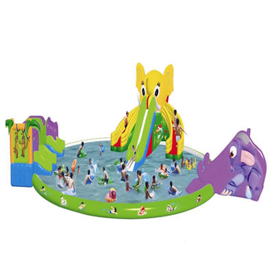 best selling inflatable water slides park with swimming pool for kids and adults