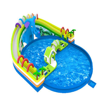 2020 high quality inflatable water slides with swimming pool for kids and adults