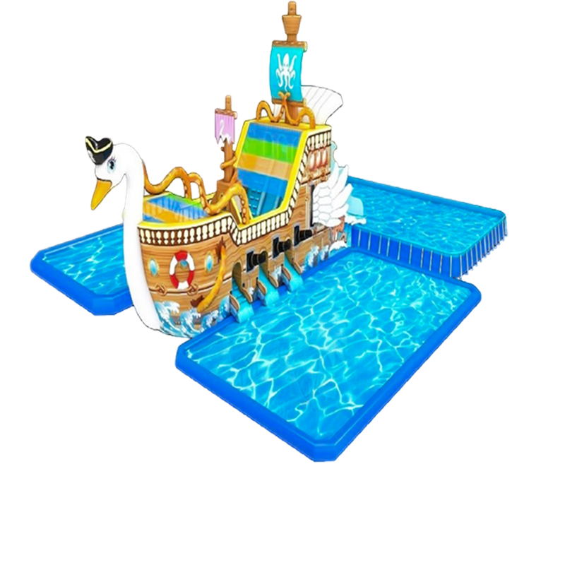 bouncy castle pool and slide