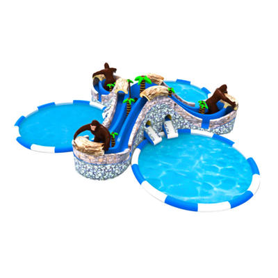 inflatable big water slides with swimming pool combo large climb slides
