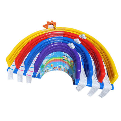 hot sale 3 lane rainbow inflatable water slide swimming pool slide