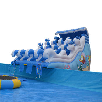 Hot selling inflatable shark wave water slide for kids