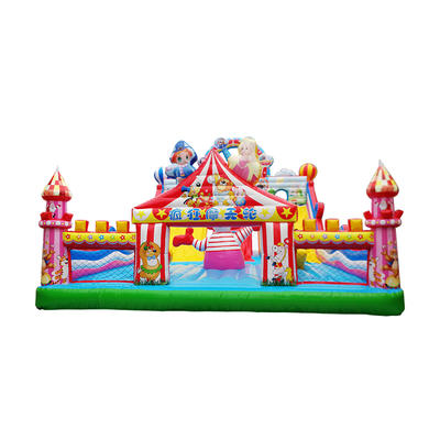inflatable colorful jumping bouncy castle with climbing dry slides combo toys