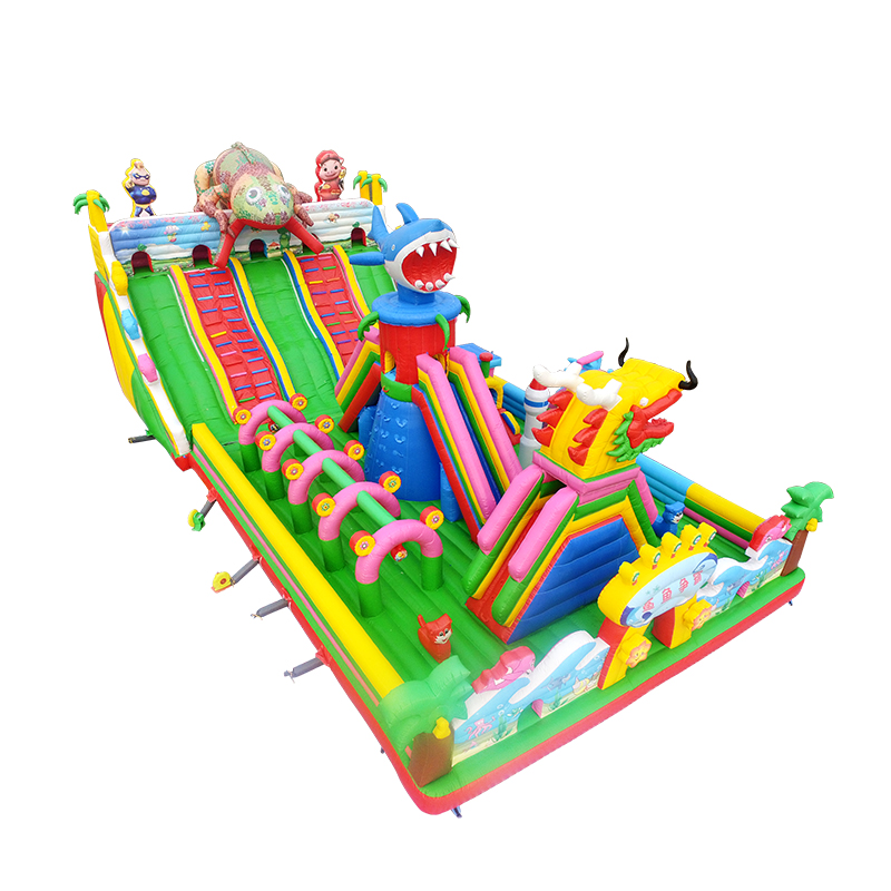 commercial grade inflatable bouncy castle with giant slides rock climbing