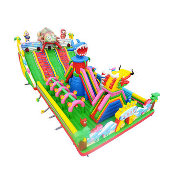 commercial grade inflatable bouncy castle with giant slides rock climbing