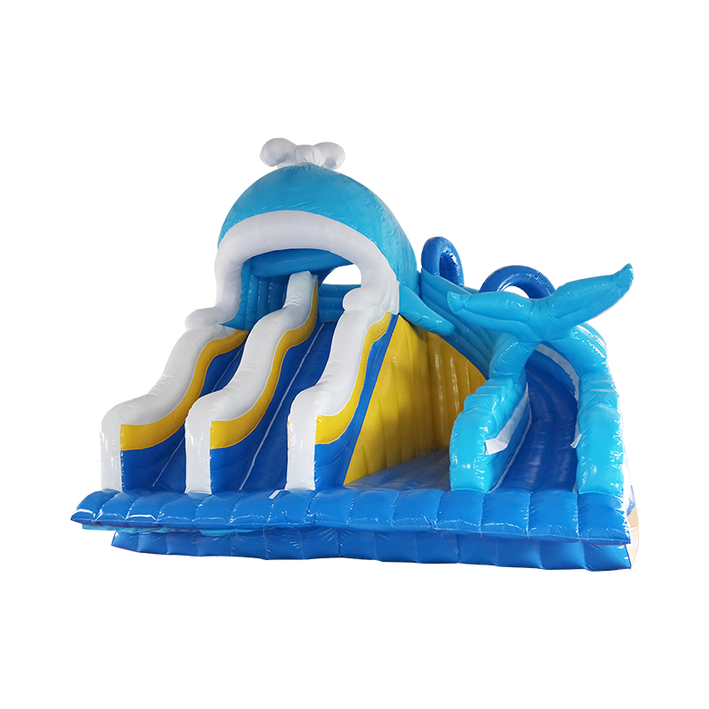 New design inflatable whale water slide for sale, inflatable whale slide