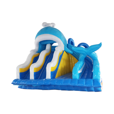 New design inflatable whale water slide for sale, inflatable whale slide