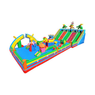 inflatable cartoon jumping bouncer with slide/ giant customized bouncy castle