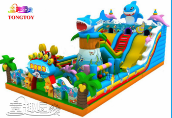 Inflatable Jumper Bouncer Jumping Bouncy Castle Bounce House With Double Water Slides